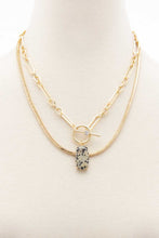 Load image into Gallery viewer, Oval Stone Toggle Clasp Layered Necklace