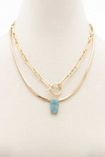 Load image into Gallery viewer, Oval Stone Toggle Clasp Layered Necklace