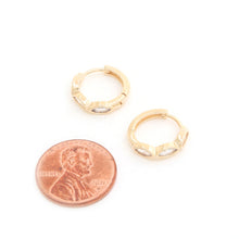 Load image into Gallery viewer, Marquise Cz 14k Gold Dipped Huggie Earring
