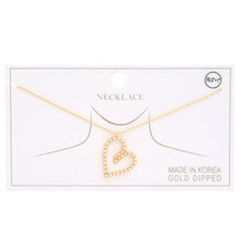 Load image into Gallery viewer, Abstract Heart Rhinestone Gold Dipped Necklace