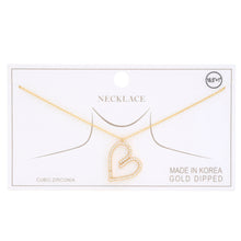 Load image into Gallery viewer, Abstract Heart Rhinestone Gold Dipped Necklace