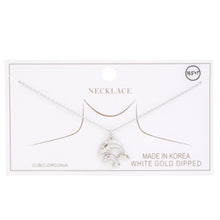 Load image into Gallery viewer, Double Dolphin Charm Gold Dipped Necklace