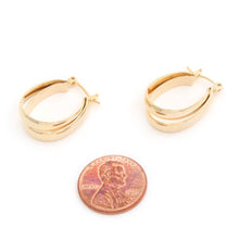 Load image into Gallery viewer, Sodajo Double Oval Hoop Gold Dipped Earring