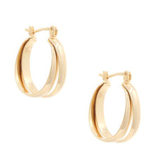 Load image into Gallery viewer, Sodajo Double Oval Hoop Gold Dipped Earring
