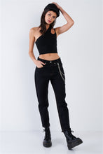 Load image into Gallery viewer, Black Casual Denim Boot Cut Jeans