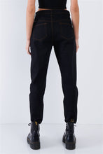 Load image into Gallery viewer, Black Casual Denim Boot Cut Jeans