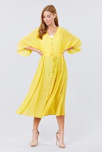 Load image into Gallery viewer, Elbow Sleeve Waist Ribbon Tie Button Down Long Woven Cardigan