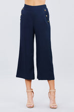 Load image into Gallery viewer, Fake Pocket W/button Detail Wide Long Leg Linen Pants