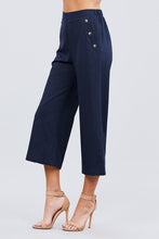 Load image into Gallery viewer, Fake Pocket W/button Detail Wide Long Leg Linen Pants