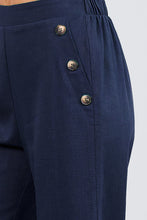 Load image into Gallery viewer, Fake Pocket W/button Detail Wide Long Leg Linen Pants