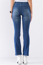 Load image into Gallery viewer, Medium Blue Denim High Waisted Skinny Boot Recycled Jeans