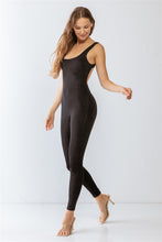 Load image into Gallery viewer, Black Sleeveless Cut-out Detail Slim Fit Jumpsuit & Open Front Long Sleeve Cardigan Set