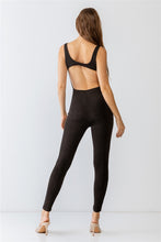 Load image into Gallery viewer, Black Sleeveless Cut-out Detail Slim Fit Jumpsuit & Open Front Long Sleeve Cardigan Set