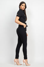 Load image into Gallery viewer, Stylish Collared Waist-tie Buttoned Jumpsuit