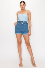 Load image into Gallery viewer, Belted Paperbag Denim Shorts