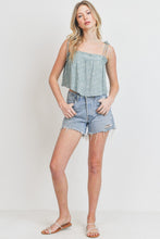 Load image into Gallery viewer, Floral print elastic opening tie strap crop top
