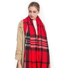 Load image into Gallery viewer, Fashion Check Tassel Oblong Scarf