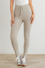 Load image into Gallery viewer, Ribbed High Waist Drawstring Leggings