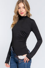 Load image into Gallery viewer, Long Sleeve High Neck Shirring Detail Ity Knit Bodysuit