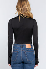 Load image into Gallery viewer, Long Sleeve High Neck Shirring Detail Ity Knit Bodysuit