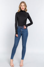 Load image into Gallery viewer, Long Sleeve High Neck Shirring Detail Ity Knit Bodysuit