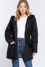Load image into Gallery viewer, Fleece Lined Fur Hoodie Utility Jacket