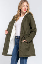 Load image into Gallery viewer, Fleece Lined Fur Hoodie Utility Jacket