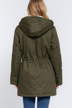 Load image into Gallery viewer, Fleece Lined Fur Hoodie Utility Jacket