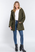Load image into Gallery viewer, Fleece Lined Fur Hoodie Utility Jacket