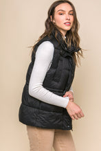 Load image into Gallery viewer, Zip Up Button Puffer Vest With Waist Toggles
