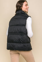 Load image into Gallery viewer, Zip Up Button Puffer Vest With Waist Toggles