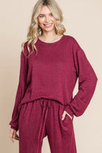 Load image into Gallery viewer, Two Tone Solid Warm And Soft Hacci Brush Loungewear Set