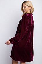 Load image into Gallery viewer, Mini Ruffle Detailing Velvet Dress