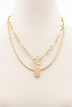 Load image into Gallery viewer, Oval Stone Toggle Clasp Layered Necklace
