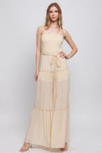 Load image into Gallery viewer, Woven Solid Sleeveless Smocked Ruffle Jumpsuit
