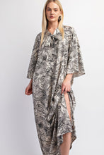 Load image into Gallery viewer, Elegant Print Satin Maxi Dress With Tie Neck
