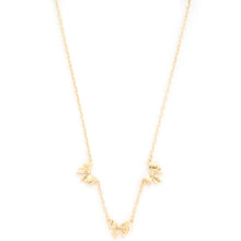 Load image into Gallery viewer, Triple Ribbon Bow Charm Metal Station Necklace
