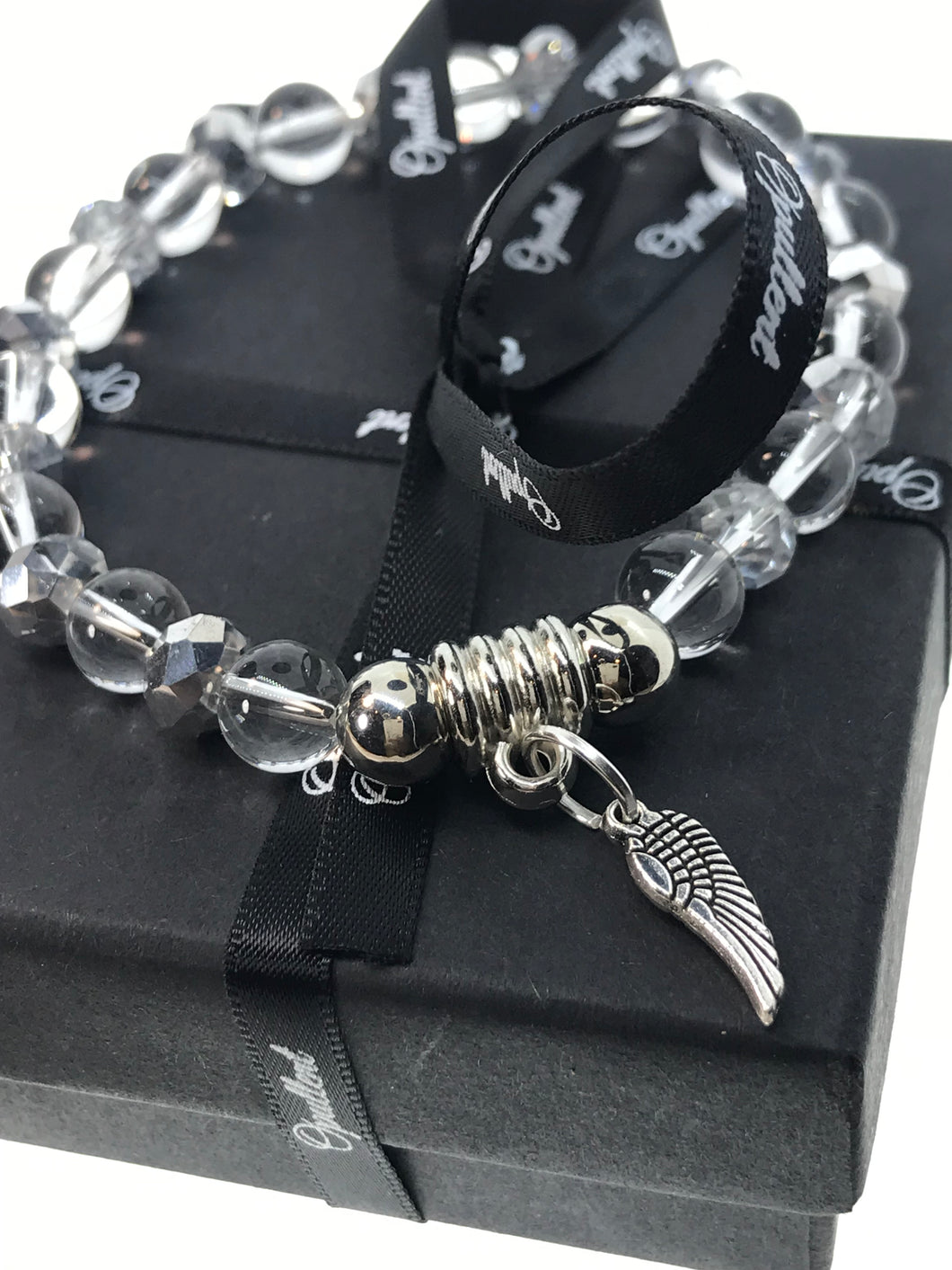 Opullent Clear Beaded Wing Bracelet (boxed)