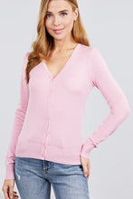 Load image into Gallery viewer, Long Sleeve V-neck Button Down Sweater Cardigan

