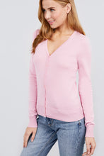 Load image into Gallery viewer, Long Sleeve V-neck Button Down Sweater Cardigan
