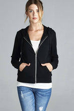 Load image into Gallery viewer, Long Sleeve Zipper French Terry Jacket W/ Kangaroo Pocket
