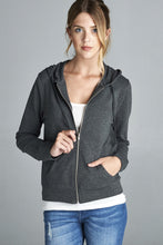 Load image into Gallery viewer, Long Sleeve Zipper French Terry Jacket W/ Kangaroo Pocket
