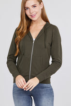 Load image into Gallery viewer, Long Sleeve Zipper French Terry Jacket W/ Kangaroo Pocket
