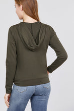 Load image into Gallery viewer, Long Sleeve Zipper French Terry Jacket W/ Kangaroo Pocket
