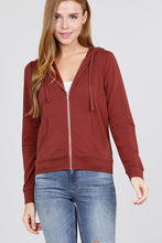 Load image into Gallery viewer, Long Sleeve Zipper French Terry Jacket W/ Kangaroo Pocket

