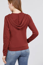 Load image into Gallery viewer, Long Sleeve Zipper French Terry Jacket W/ Kangaroo Pocket
