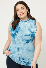 Load image into Gallery viewer, Tie Dye Ruffle High-neck Tank
