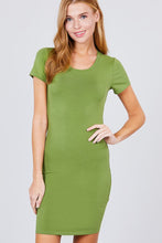 Load image into Gallery viewer, Short Sleeve Round Neck Knit Mini Dress
