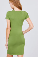 Load image into Gallery viewer, Short Sleeve Round Neck Knit Mini Dress

