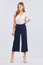Load image into Gallery viewer, Fake Pocket W/button Detail Wide Long Leg Linen Pants
